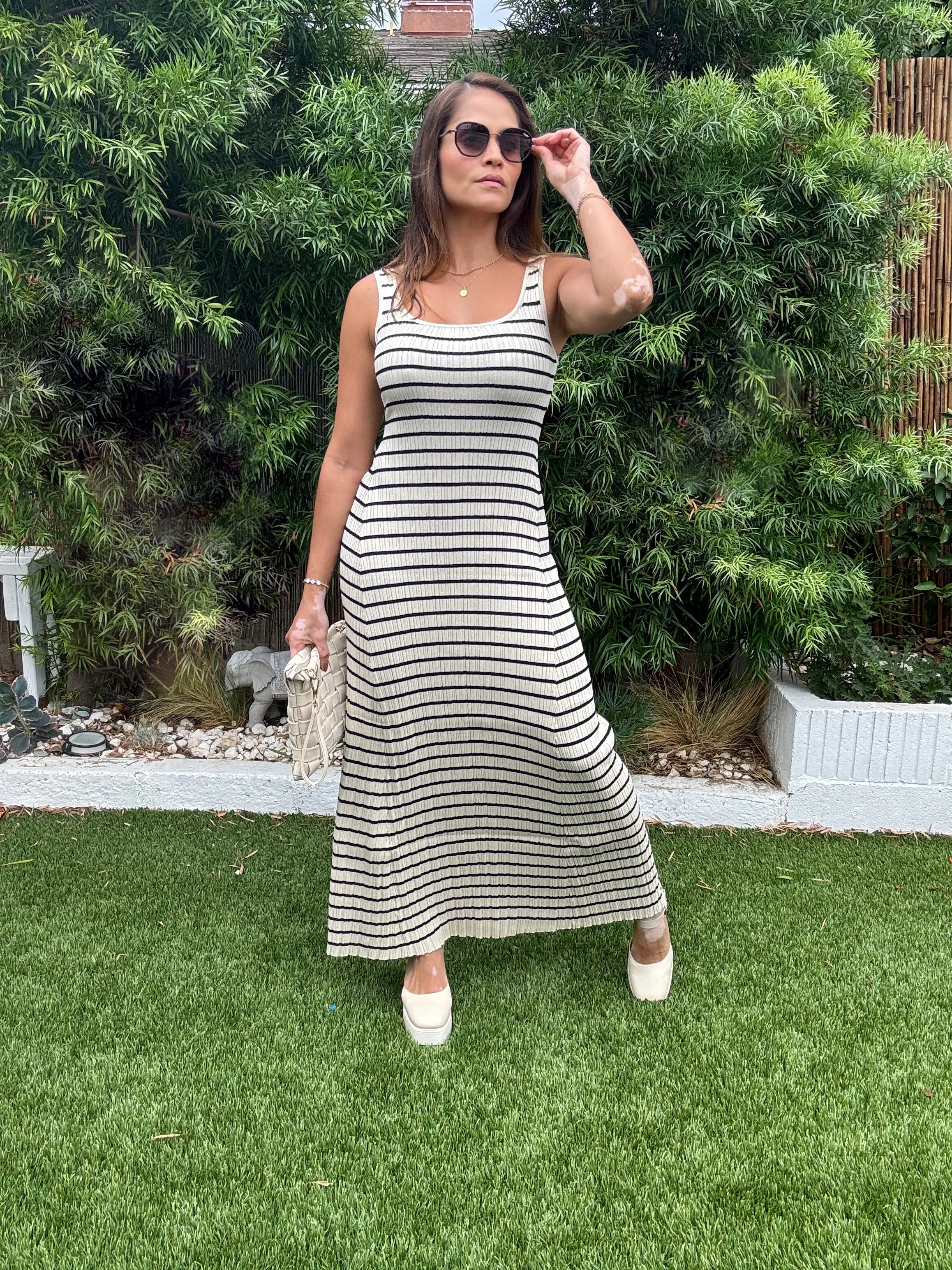 GET IN LINE STRIPE MAXI DRESS