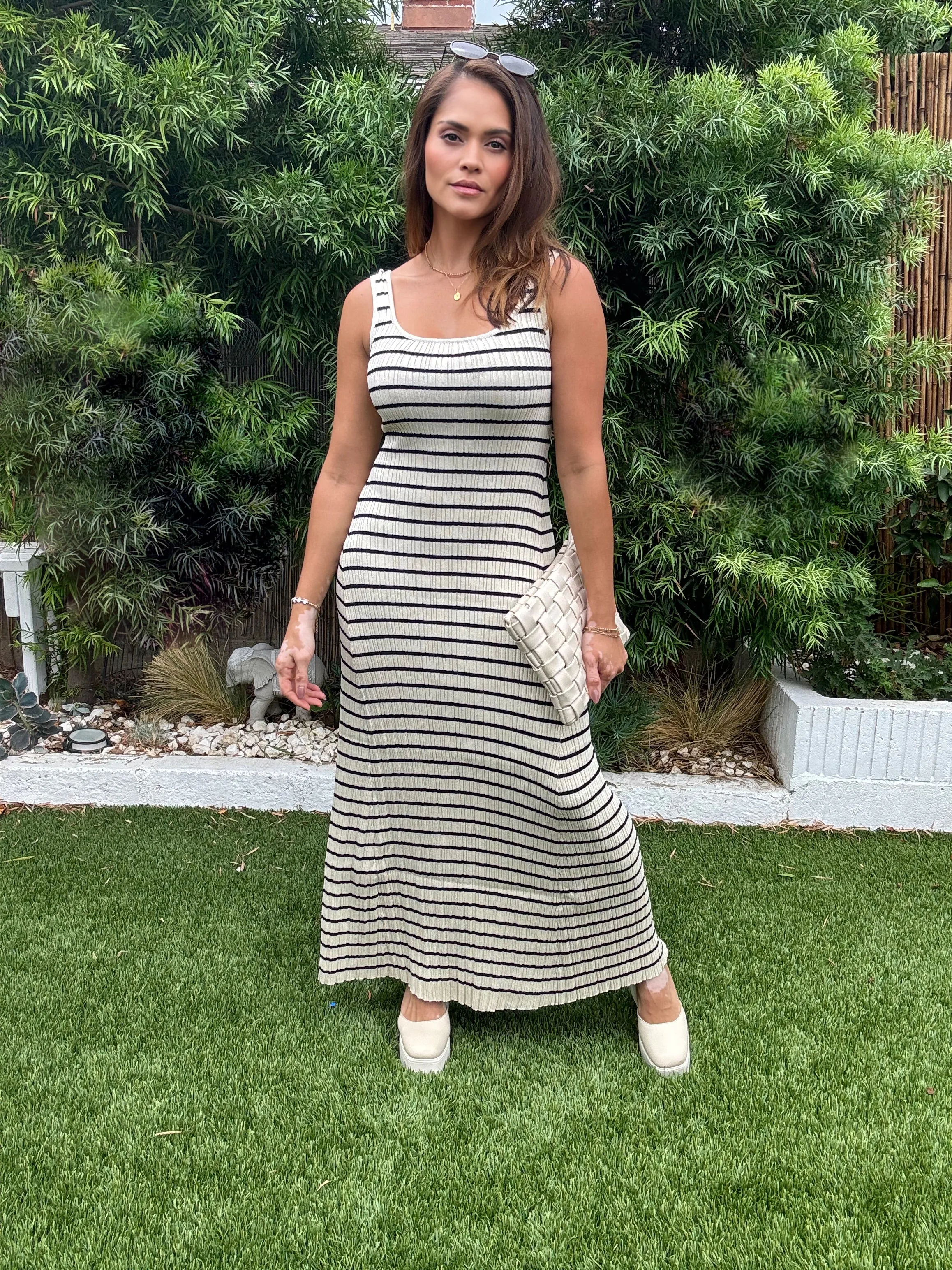 GET IN LINE STRIPE MAXI DRESS