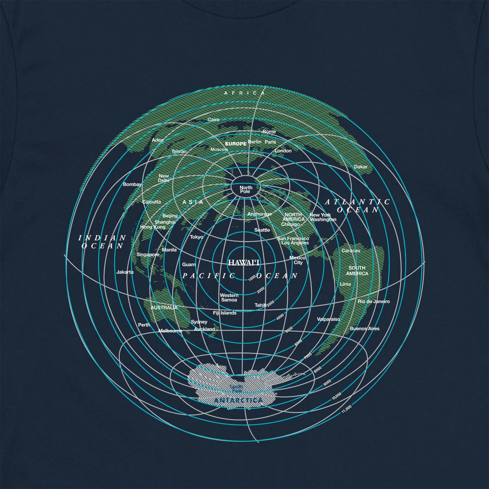 Global Distance T-shirt in Navy