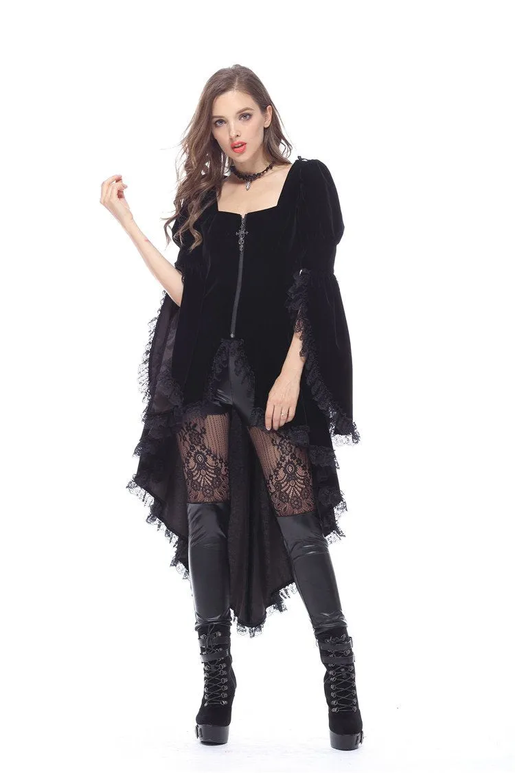 Gothic noble velvet pleated cocktail jacket JW104