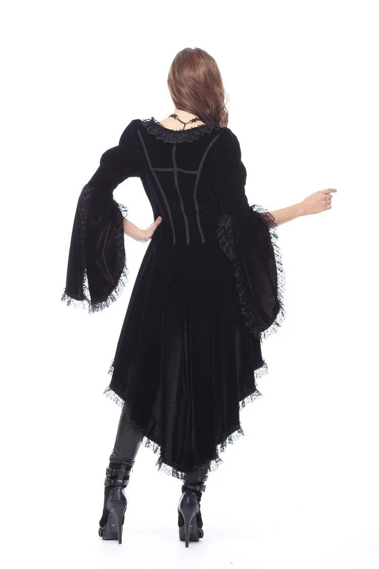 Gothic noble velvet pleated cocktail jacket JW104