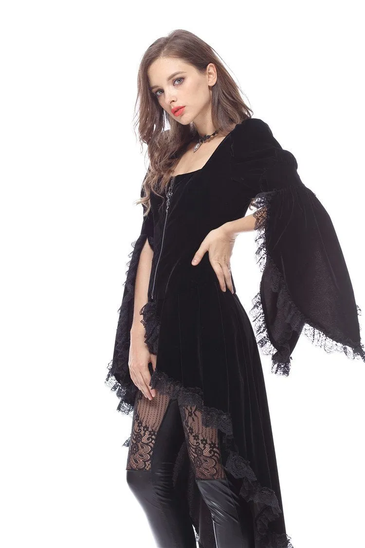 Gothic noble velvet pleated cocktail jacket JW104
