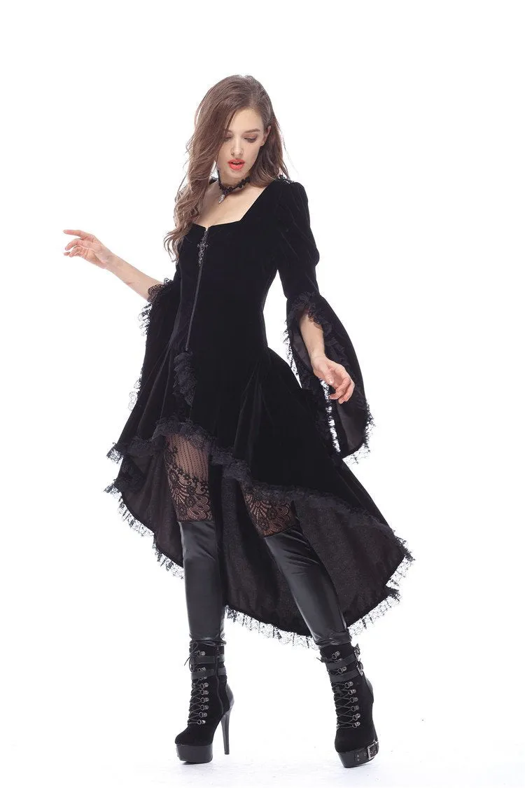 Gothic noble velvet pleated cocktail jacket JW104