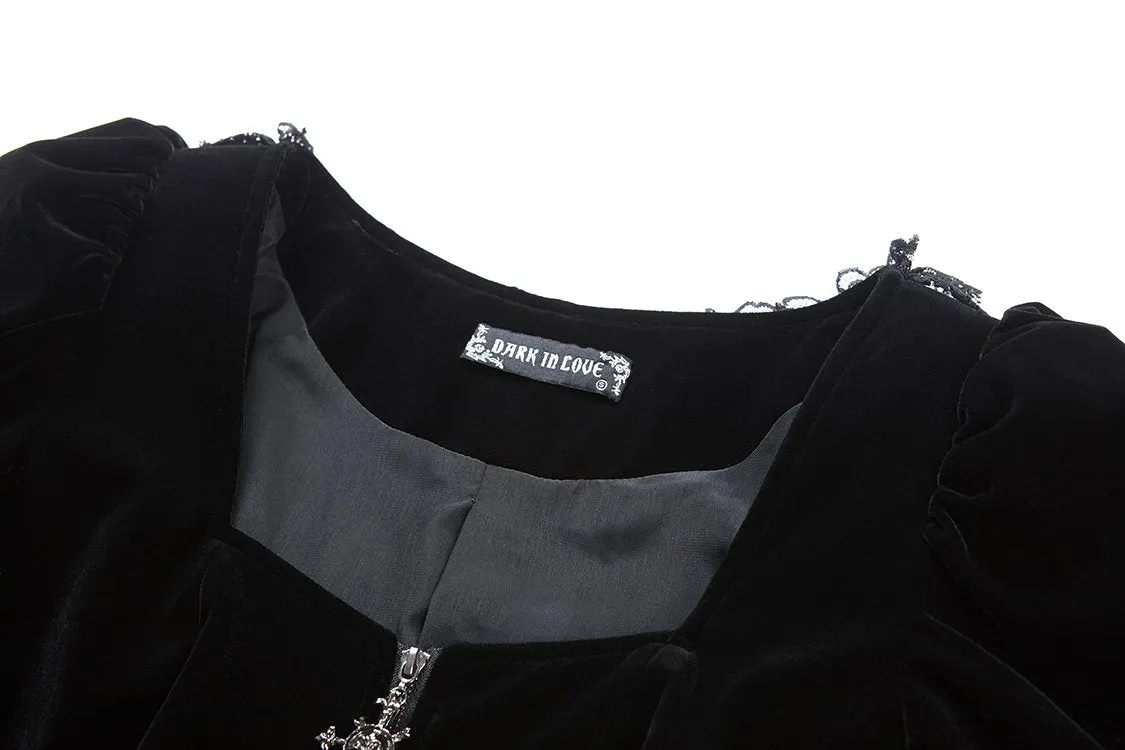 Gothic noble velvet pleated cocktail jacket JW104