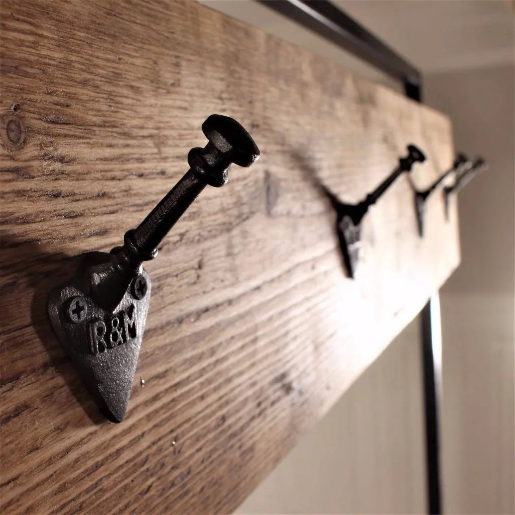 Industrial Hall Stand Coat Rack Storage Shoe Hooks Wood Rustic Reclaimed Umbrella Stand Bench Seat Entryway Handmade Steel Handbag Hallway Clothes