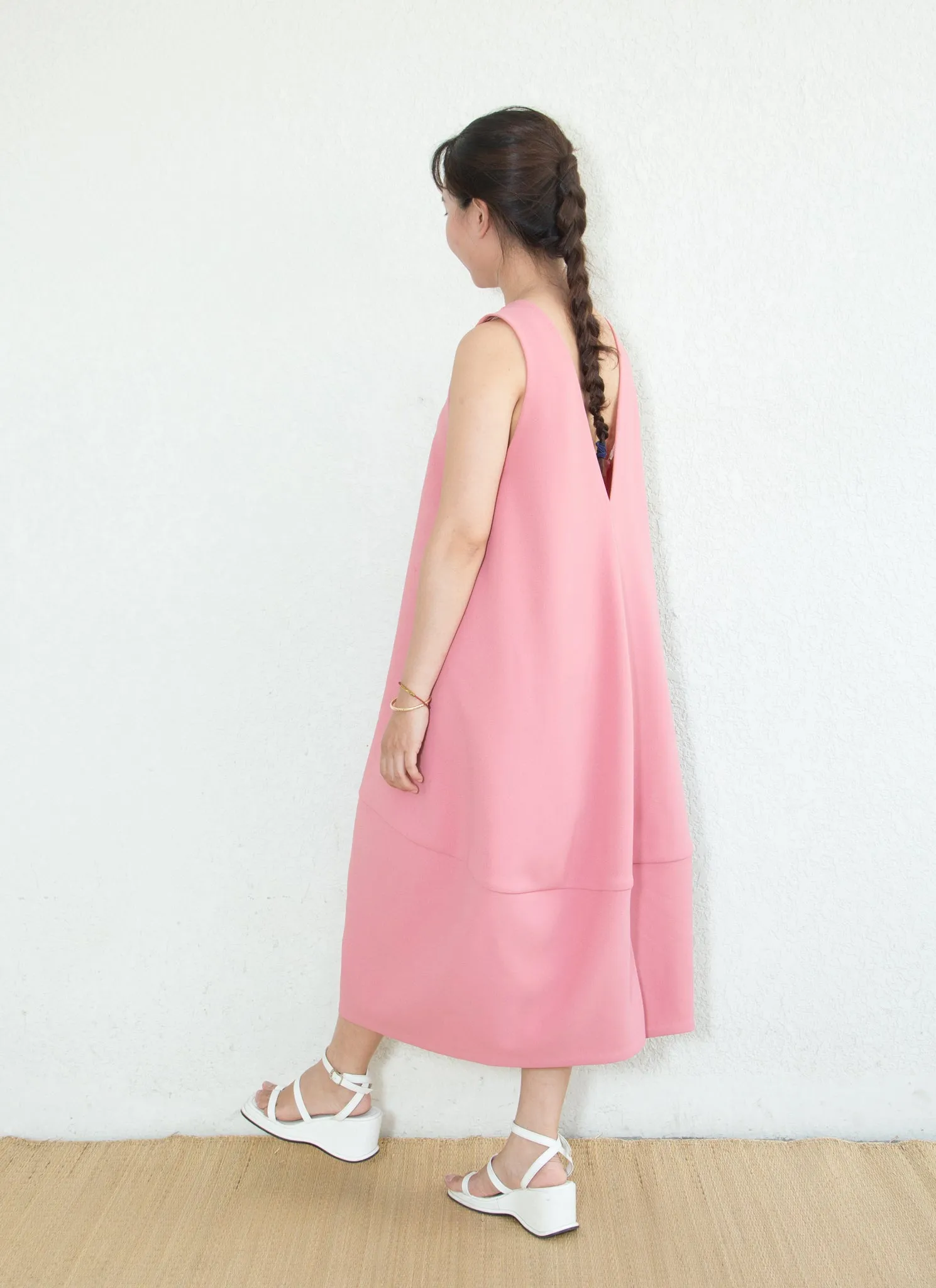 Jar Sleeveless Back V Panel Dress - Sunset Pink