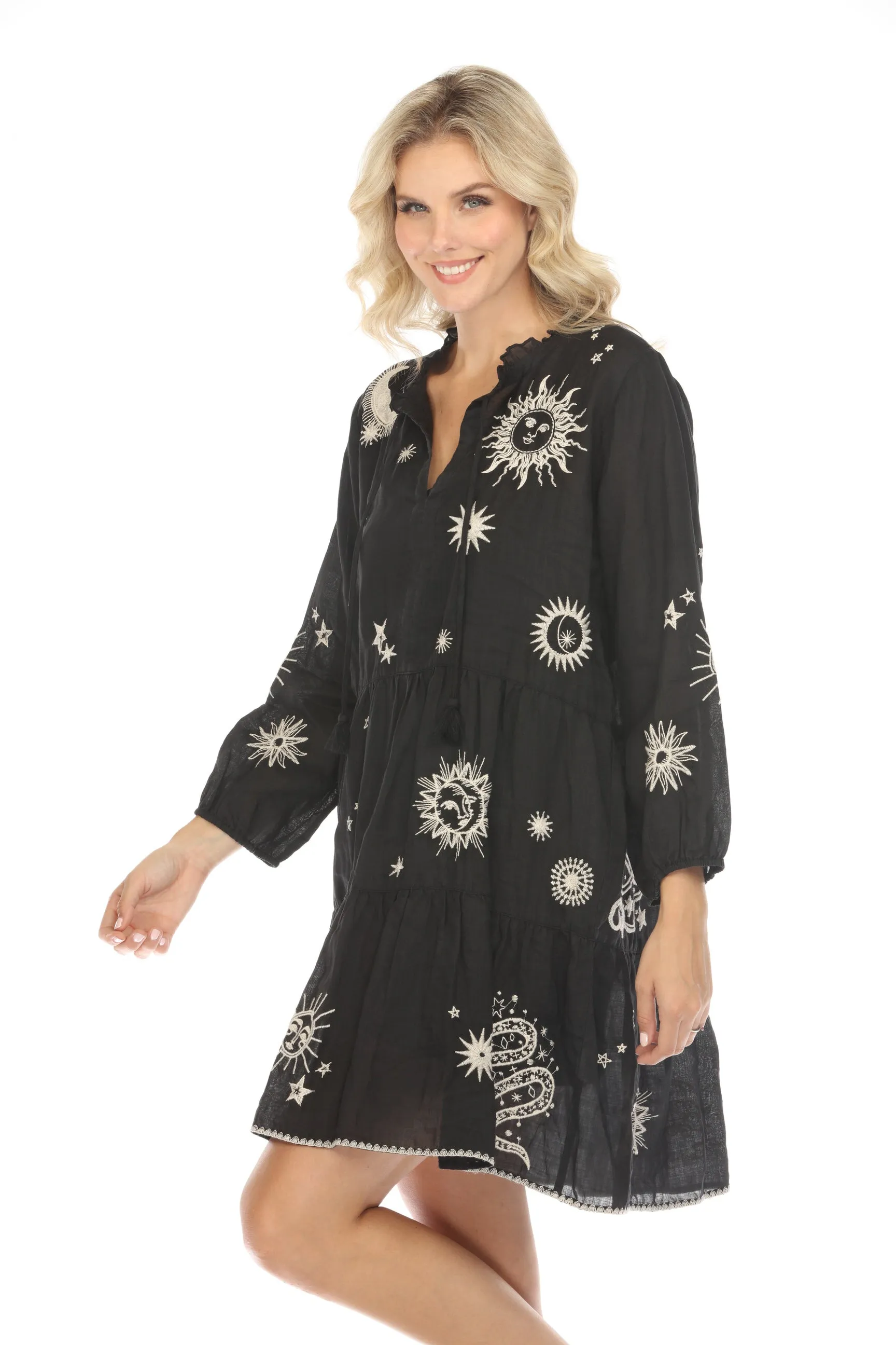 Johnny Was Workshop Andromeda Tiered Field Dress Boho Chic W33224 *
