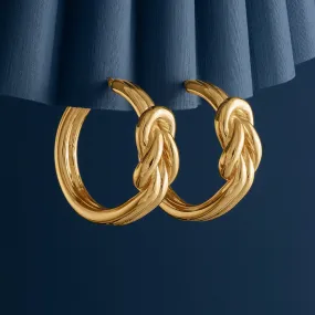 LARGE GOLD DOUBLE KNOT HOOP EARRINGS