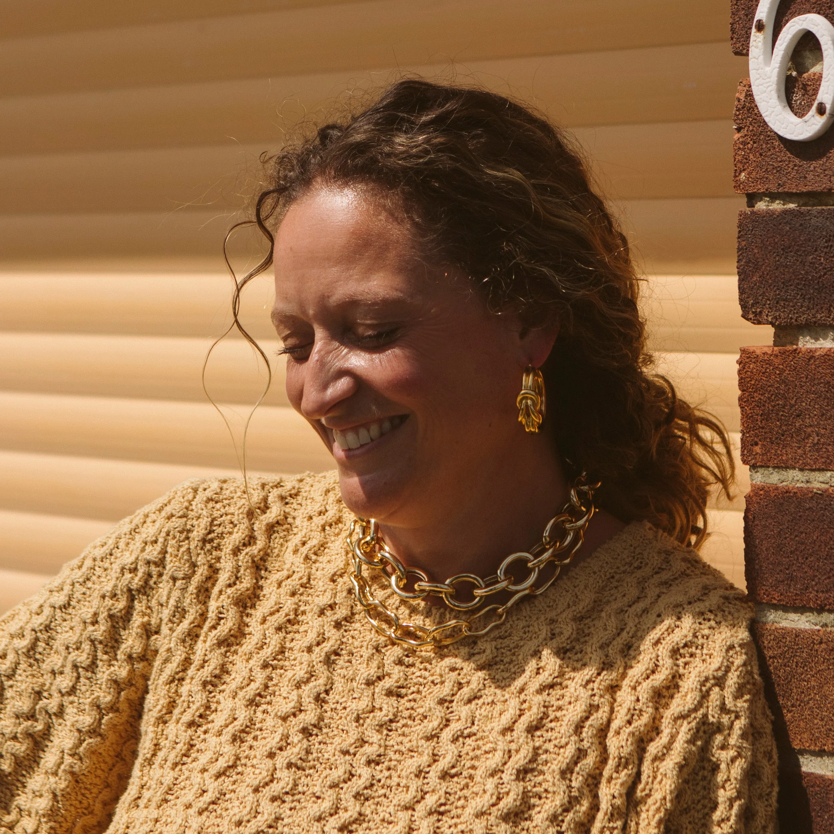 LARGE GOLD DOUBLE KNOT HOOP EARRINGS
