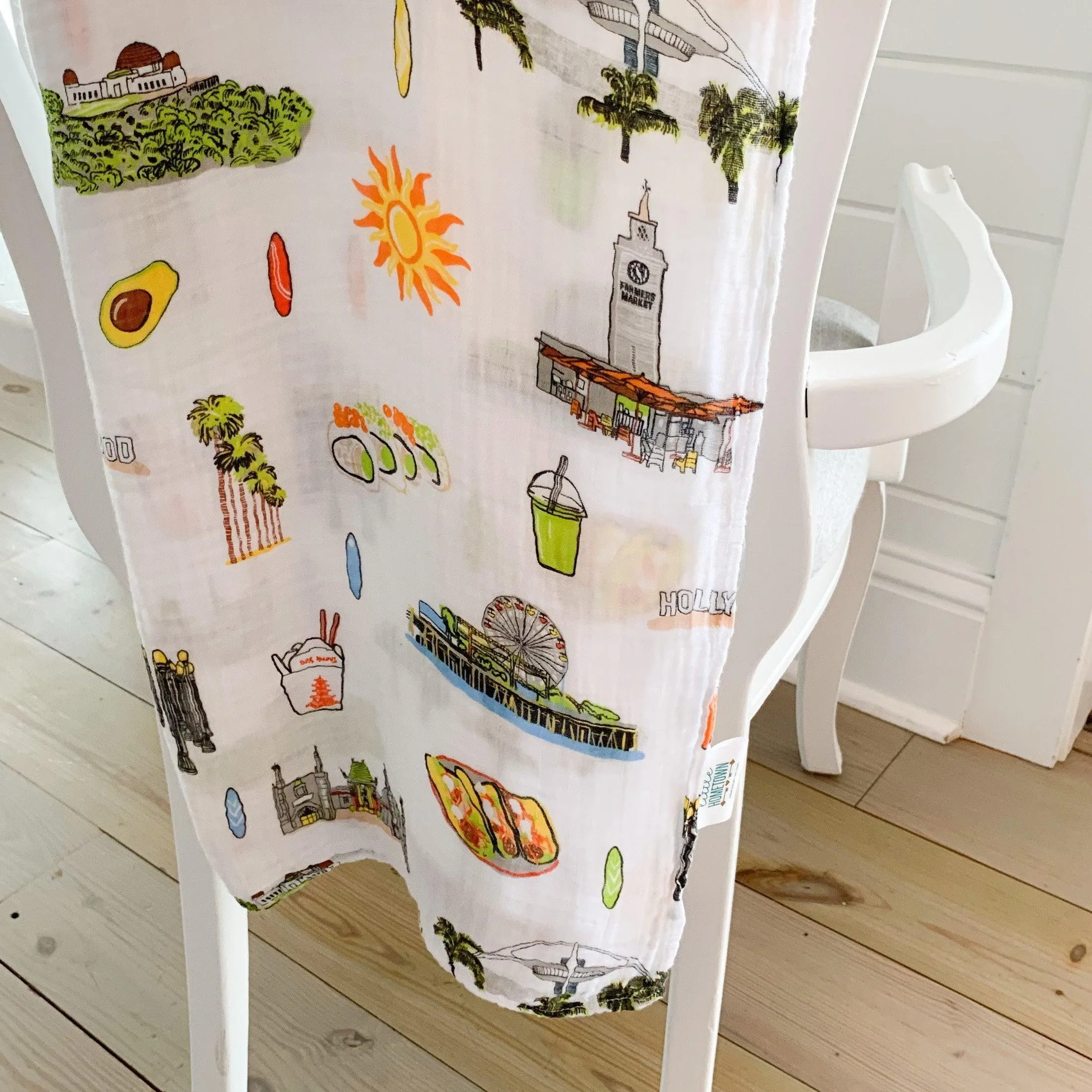 Los Angeles Baby Muslin Swaddle Receiving Blanket