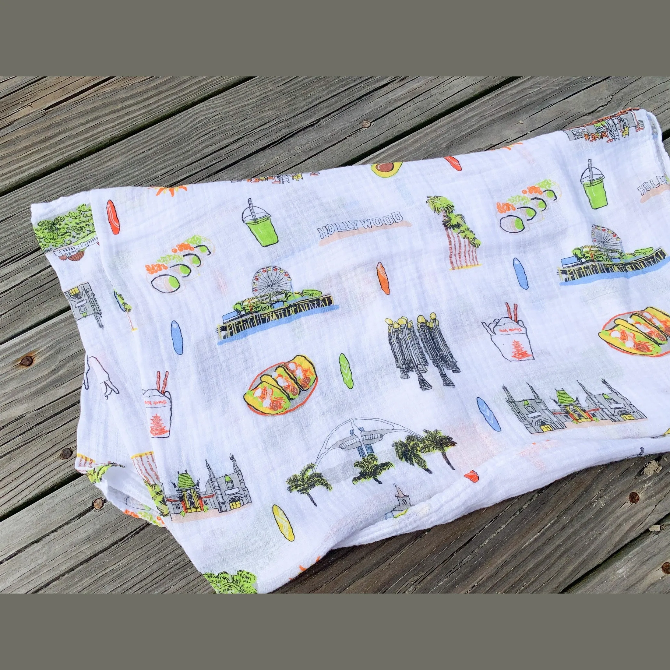 Los Angeles Baby Muslin Swaddle Receiving Blanket