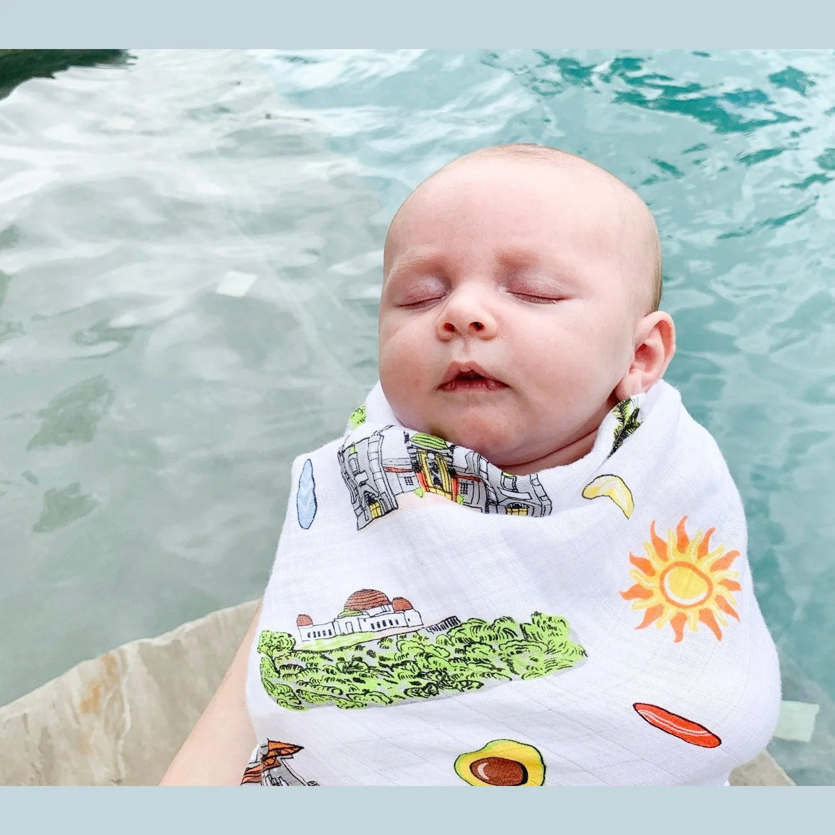 Los Angeles Baby Muslin Swaddle Receiving Blanket