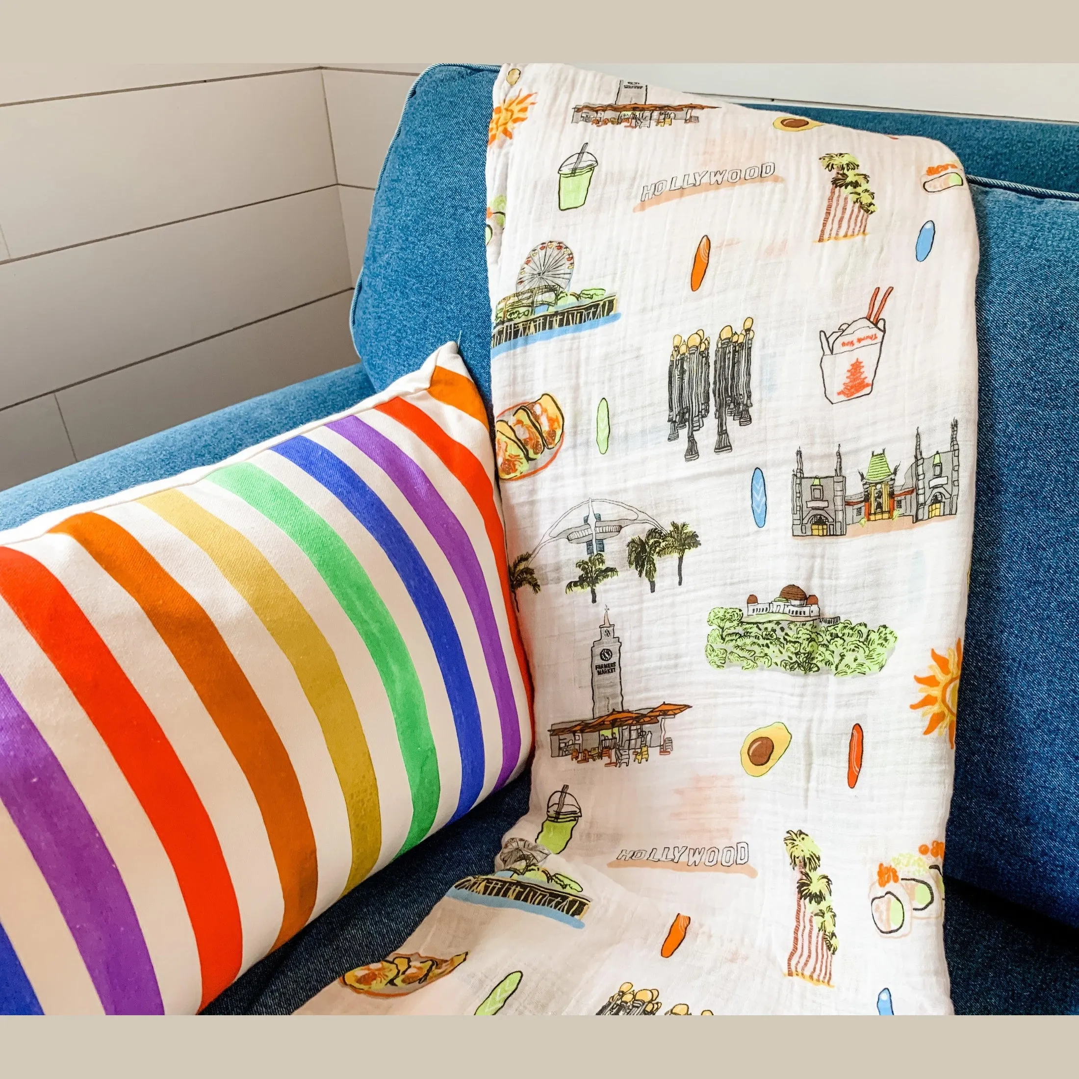 Los Angeles Baby Muslin Swaddle Receiving Blanket