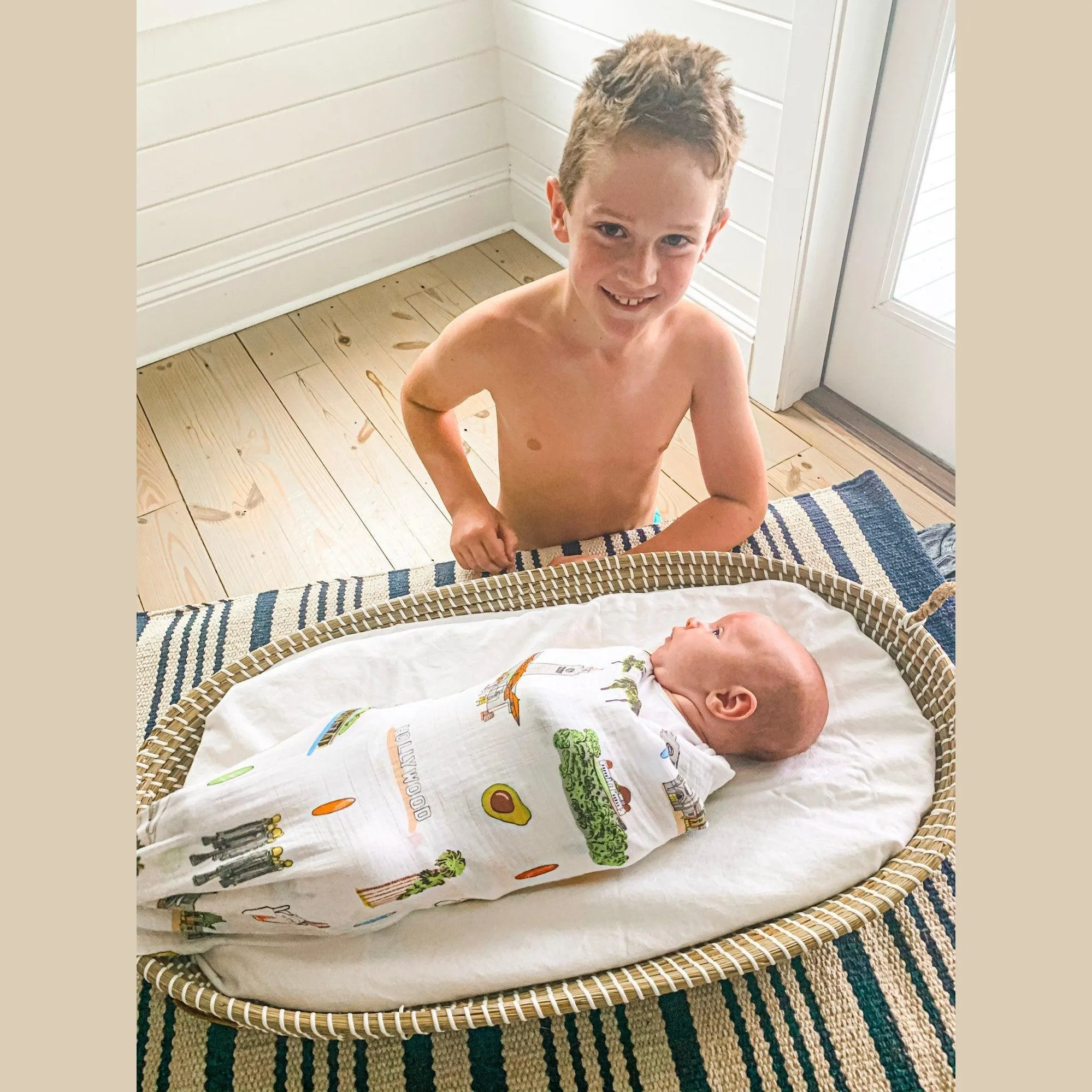 Los Angeles Baby Muslin Swaddle Receiving Blanket