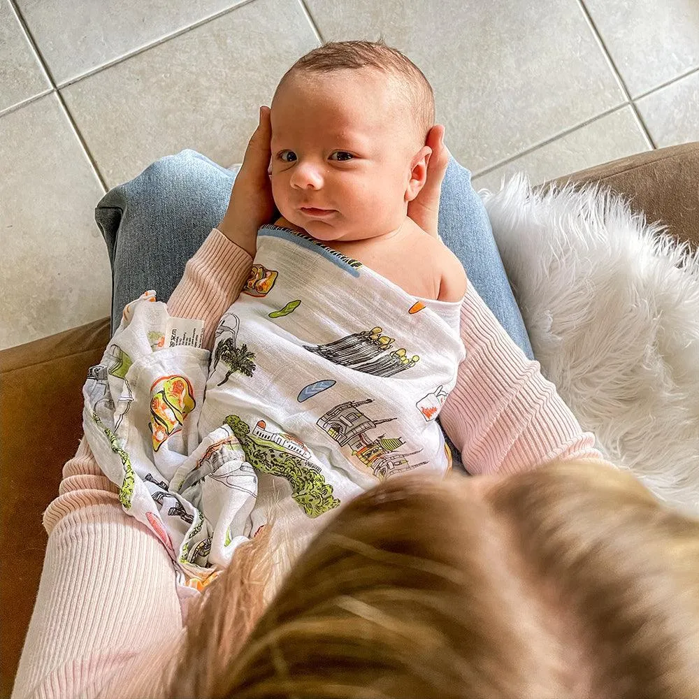 Los Angeles Baby Muslin Swaddle Receiving Blanket