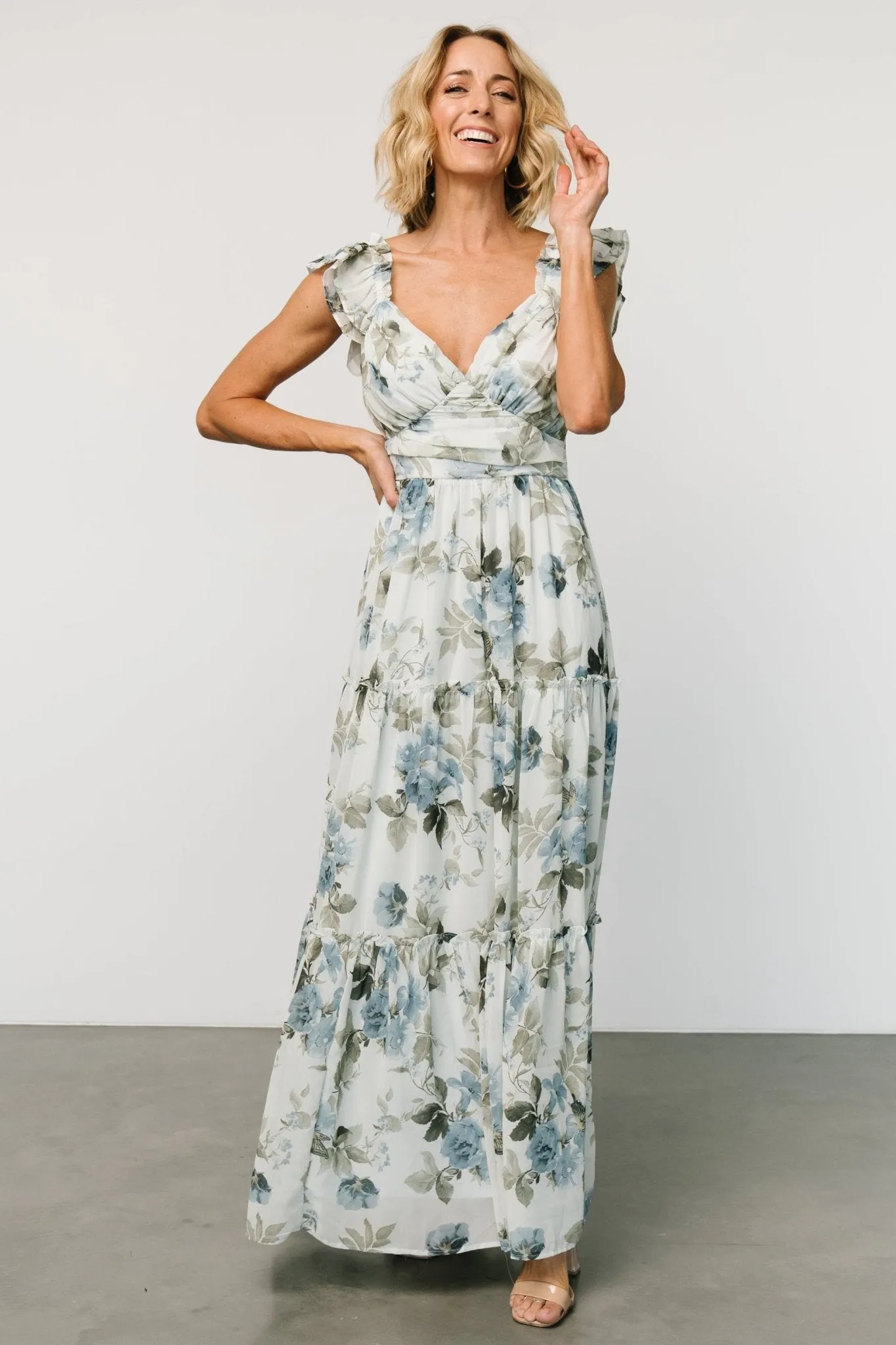Martina Maxi Dress | Light Blue Floral