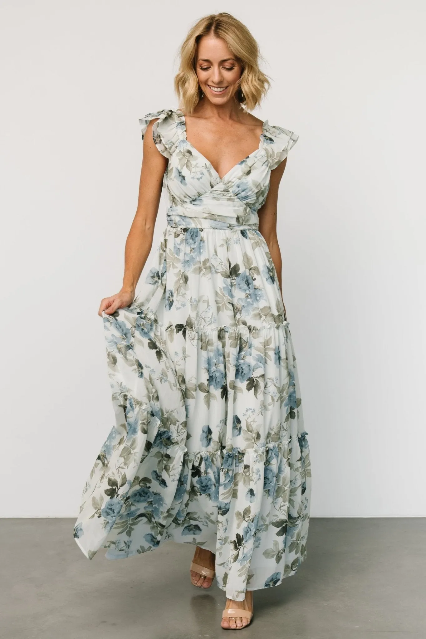 Martina Maxi Dress | Light Blue Floral