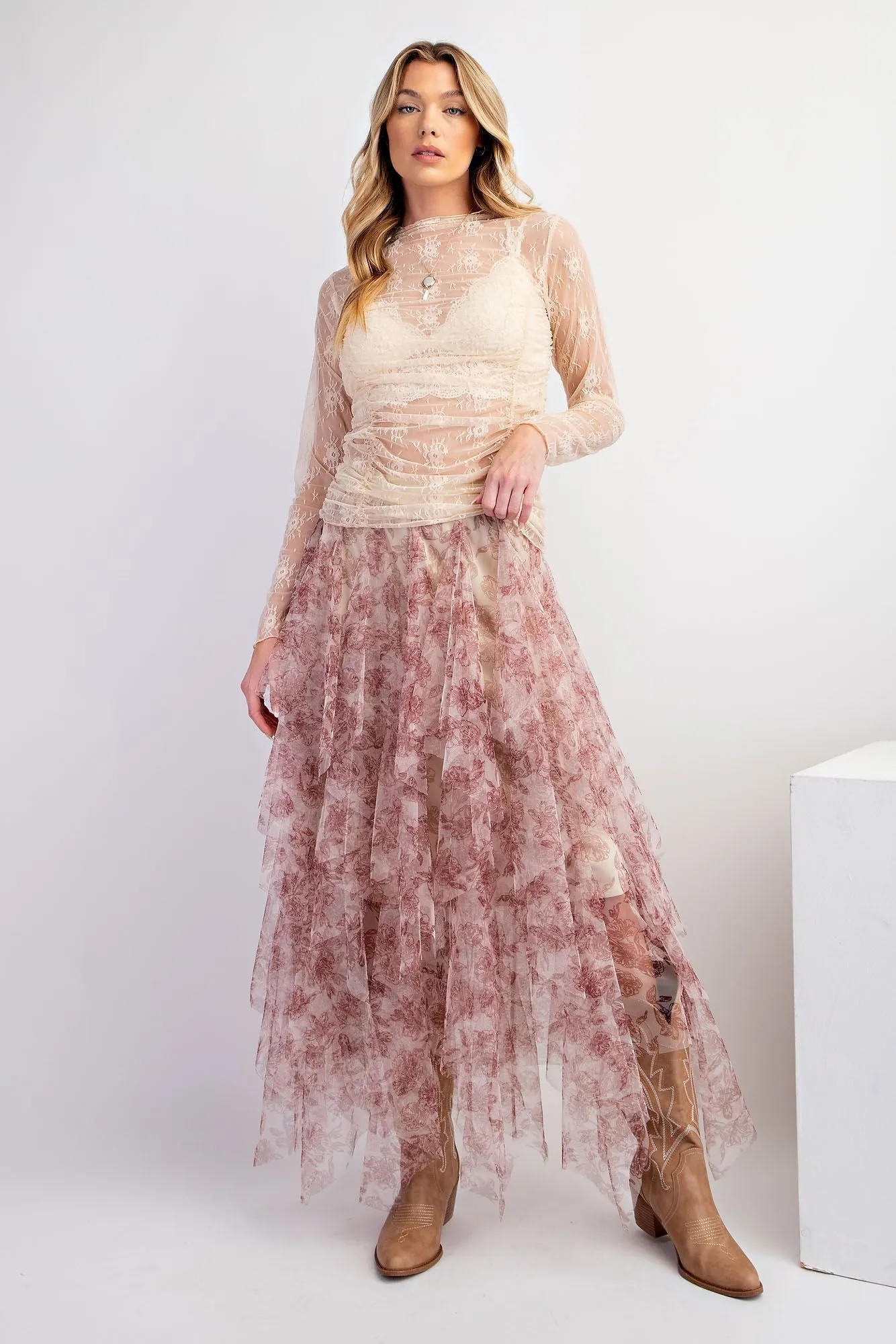 Mesh Layered Ballerina Skirt