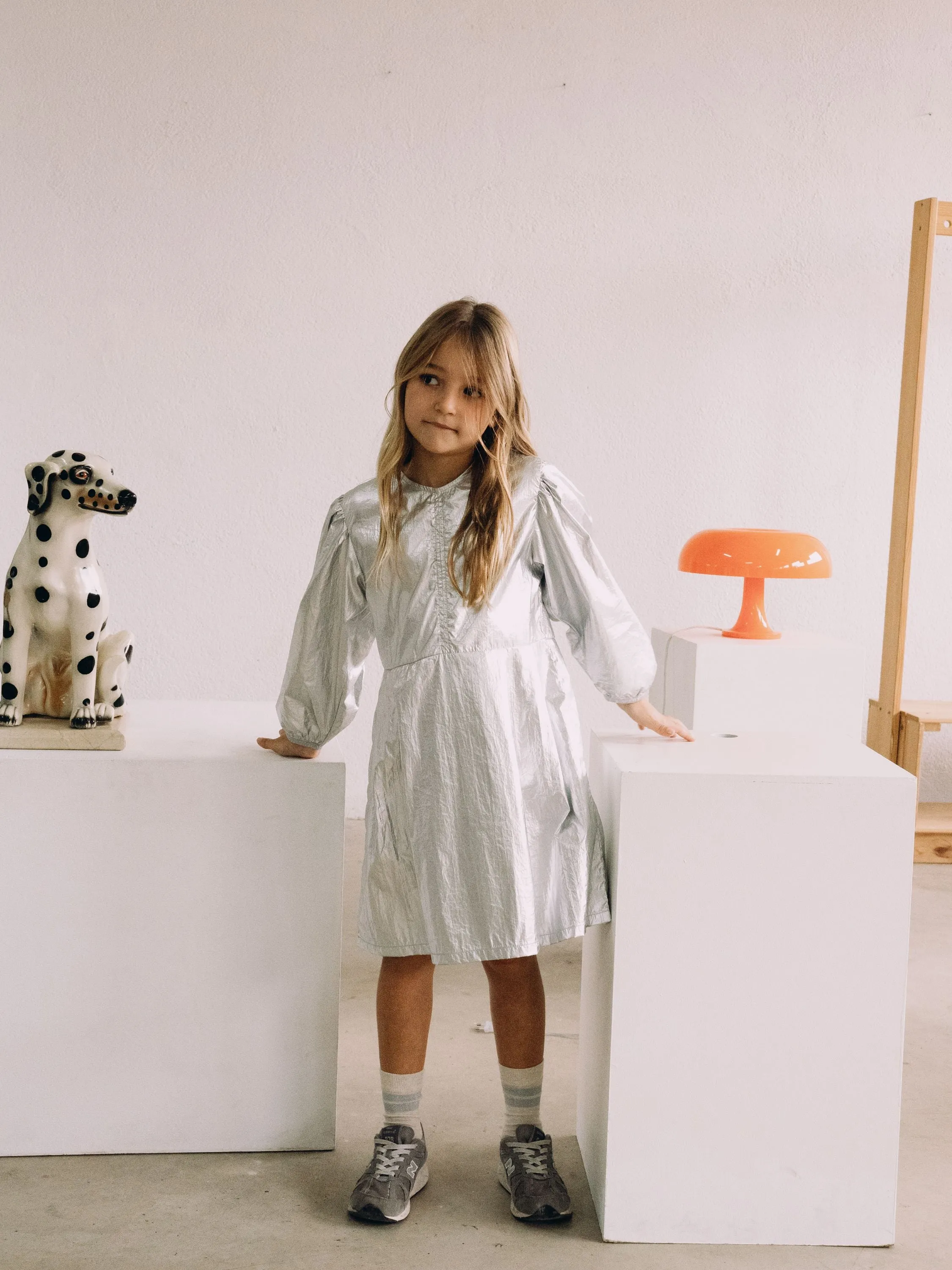 Metalic Dress in Silver Metalic