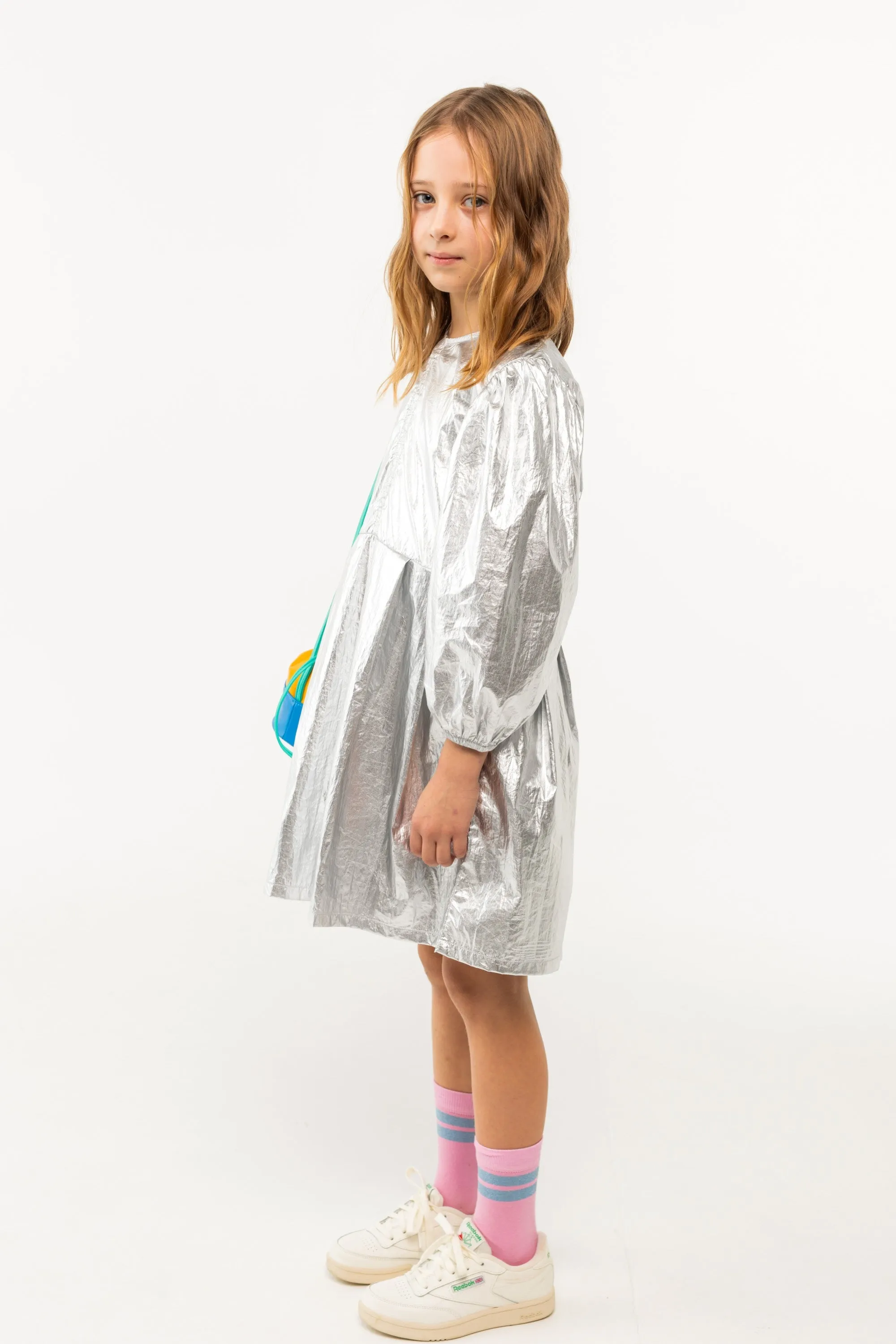 Metalic Dress in Silver Metalic