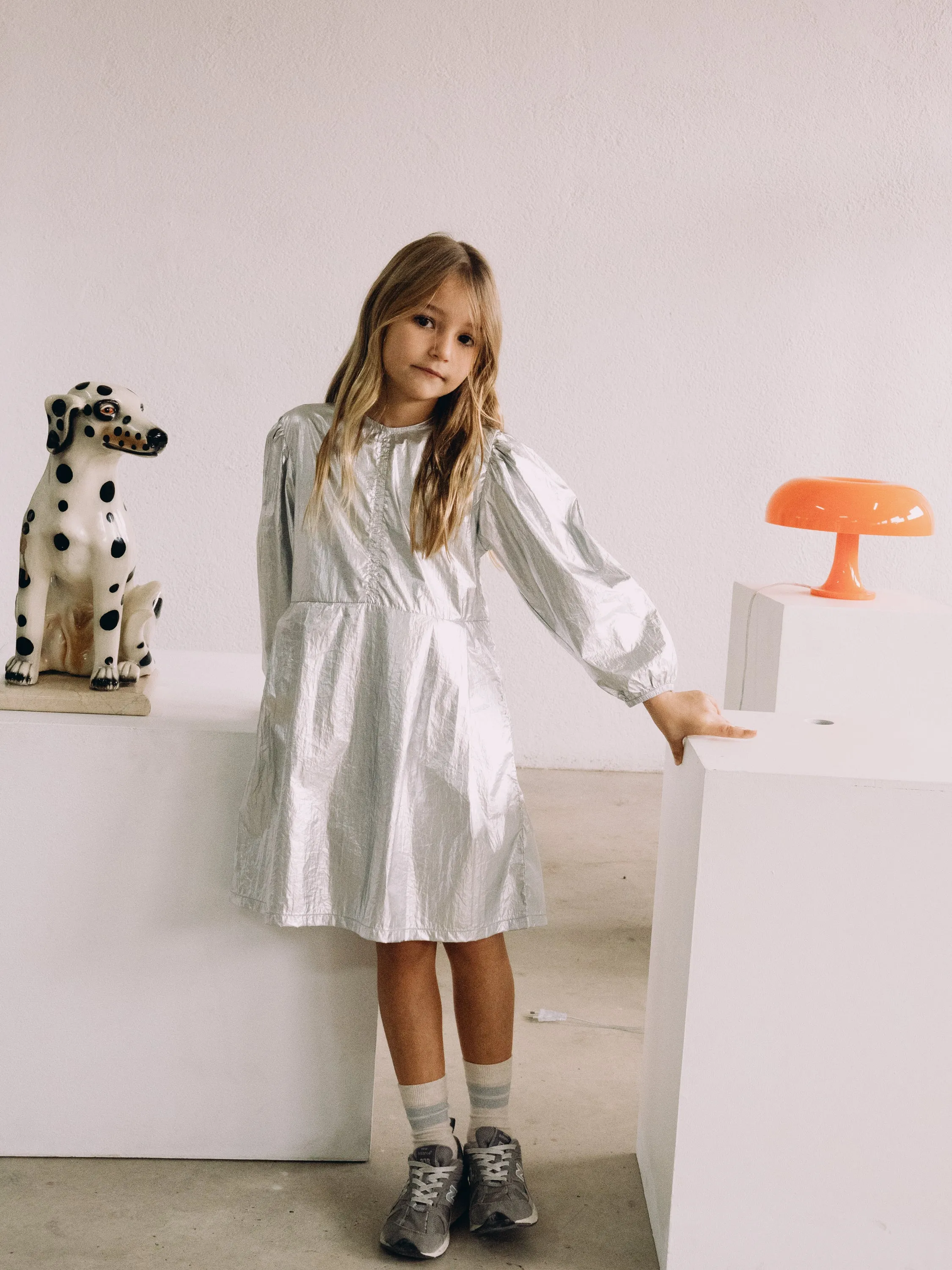 Metalic Dress in Silver Metalic