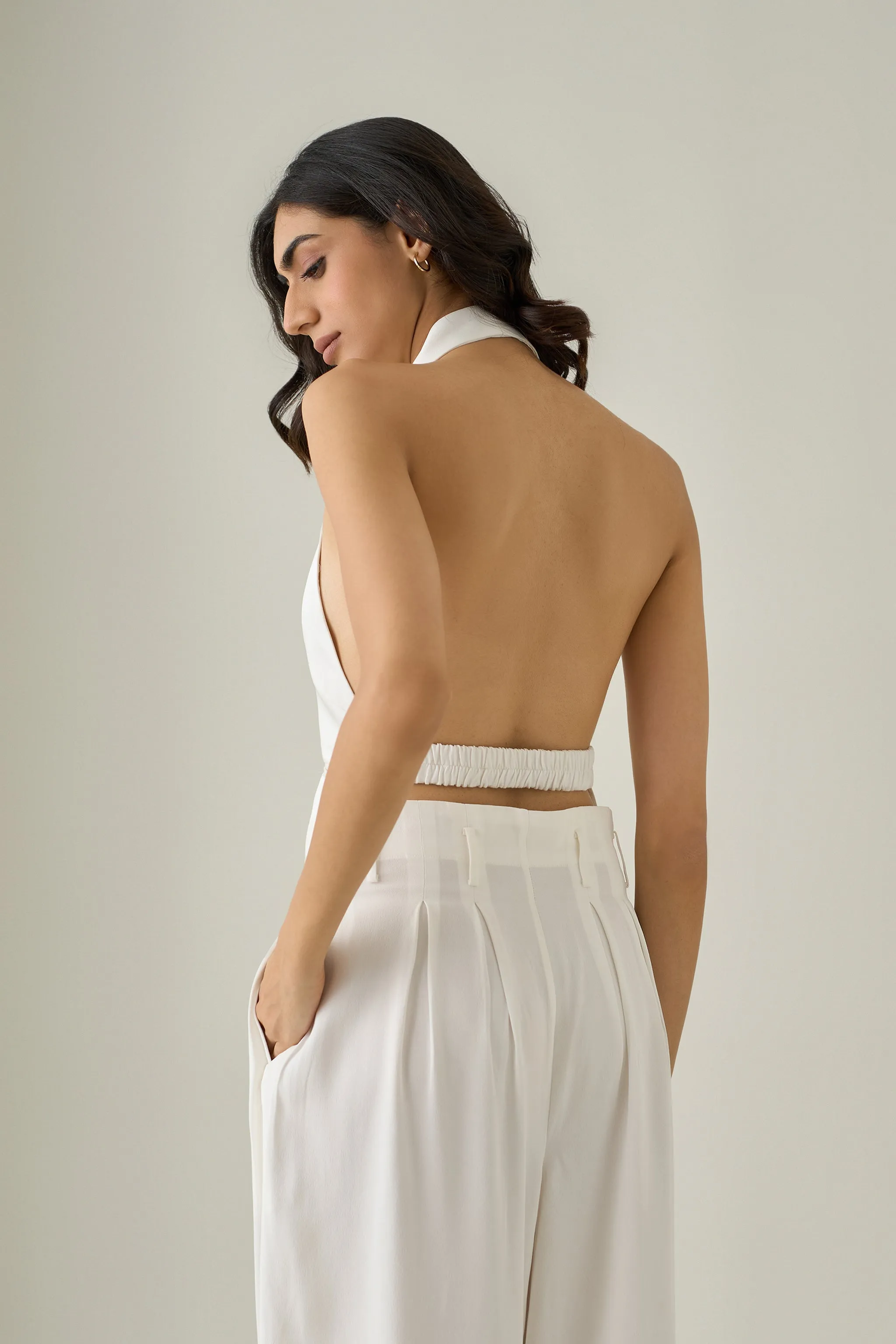 Open Back Waist Coat & Bollywood Trousers Co-ord Set