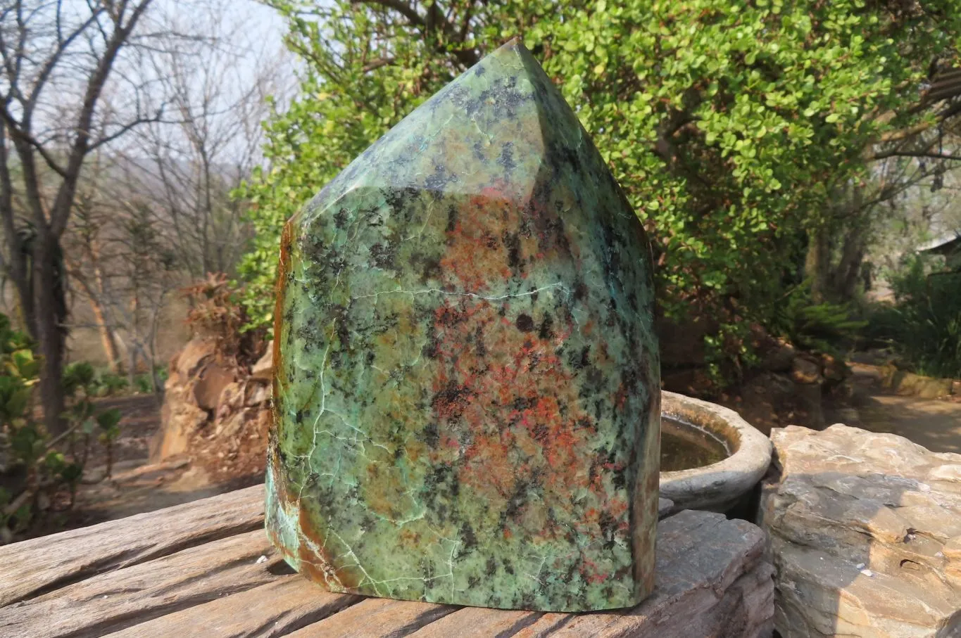 Polished "African Turquoise" Chrysocolla Point x 1 From South Africa