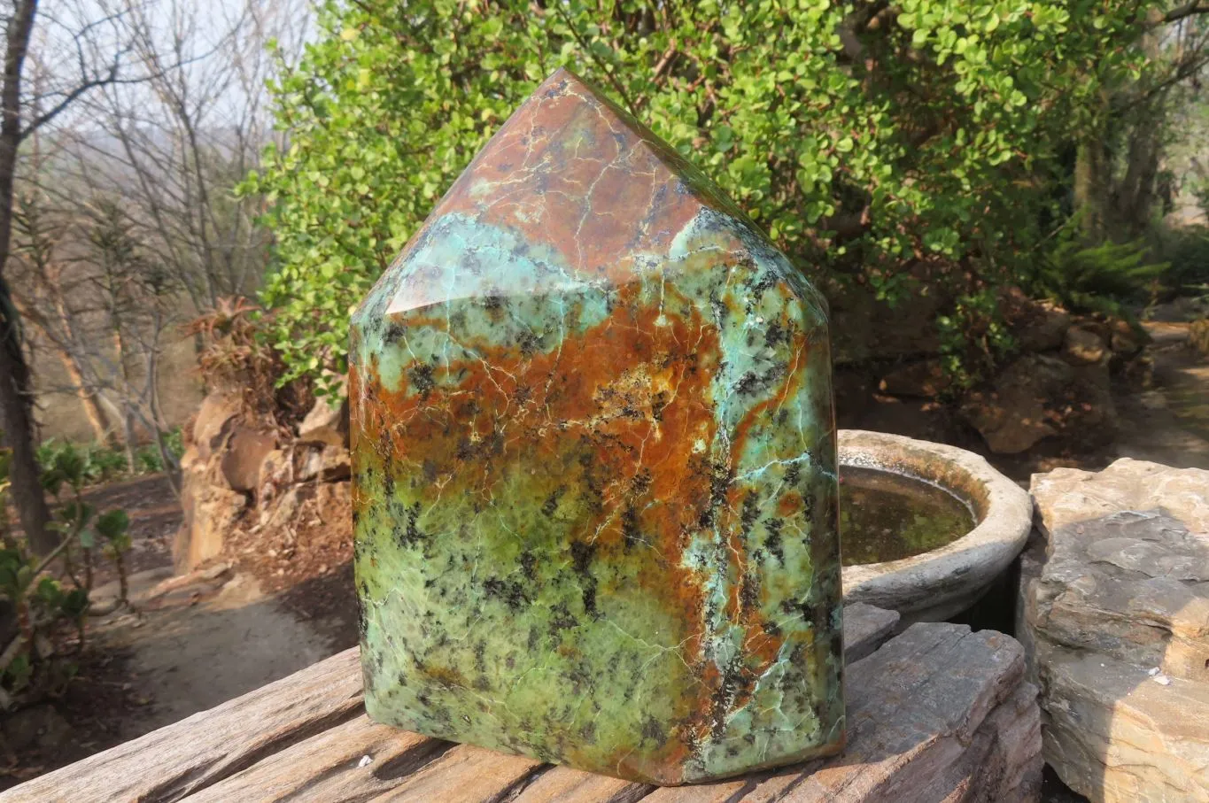Polished "African Turquoise" Chrysocolla Point x 1 From South Africa