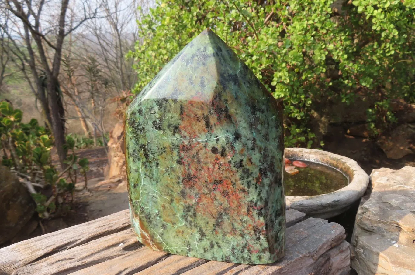 Polished "African Turquoise" Chrysocolla Point x 1 From South Africa