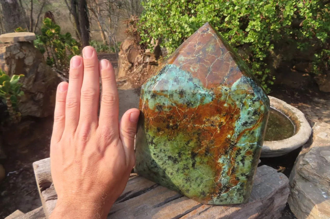 Polished "African Turquoise" Chrysocolla Point x 1 From South Africa