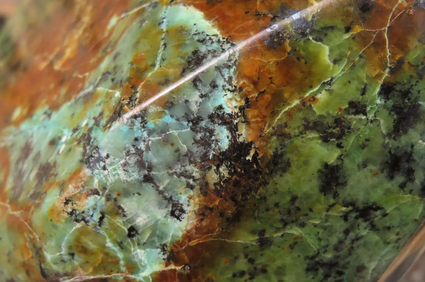Polished "African Turquoise" Chrysocolla Point x 1 From South Africa