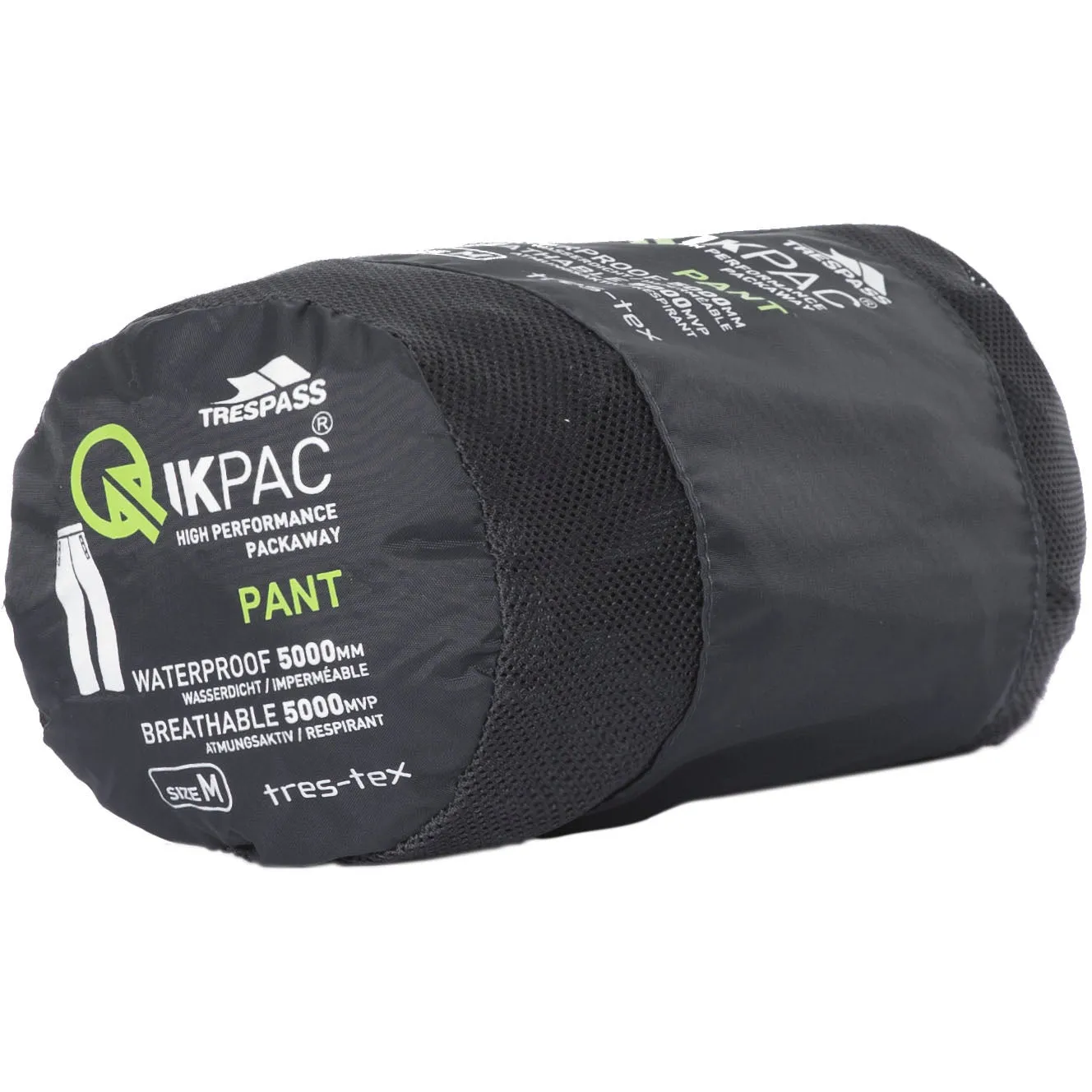Qikpac Adults Unisex Pack Away Waterproof Trousers in Black