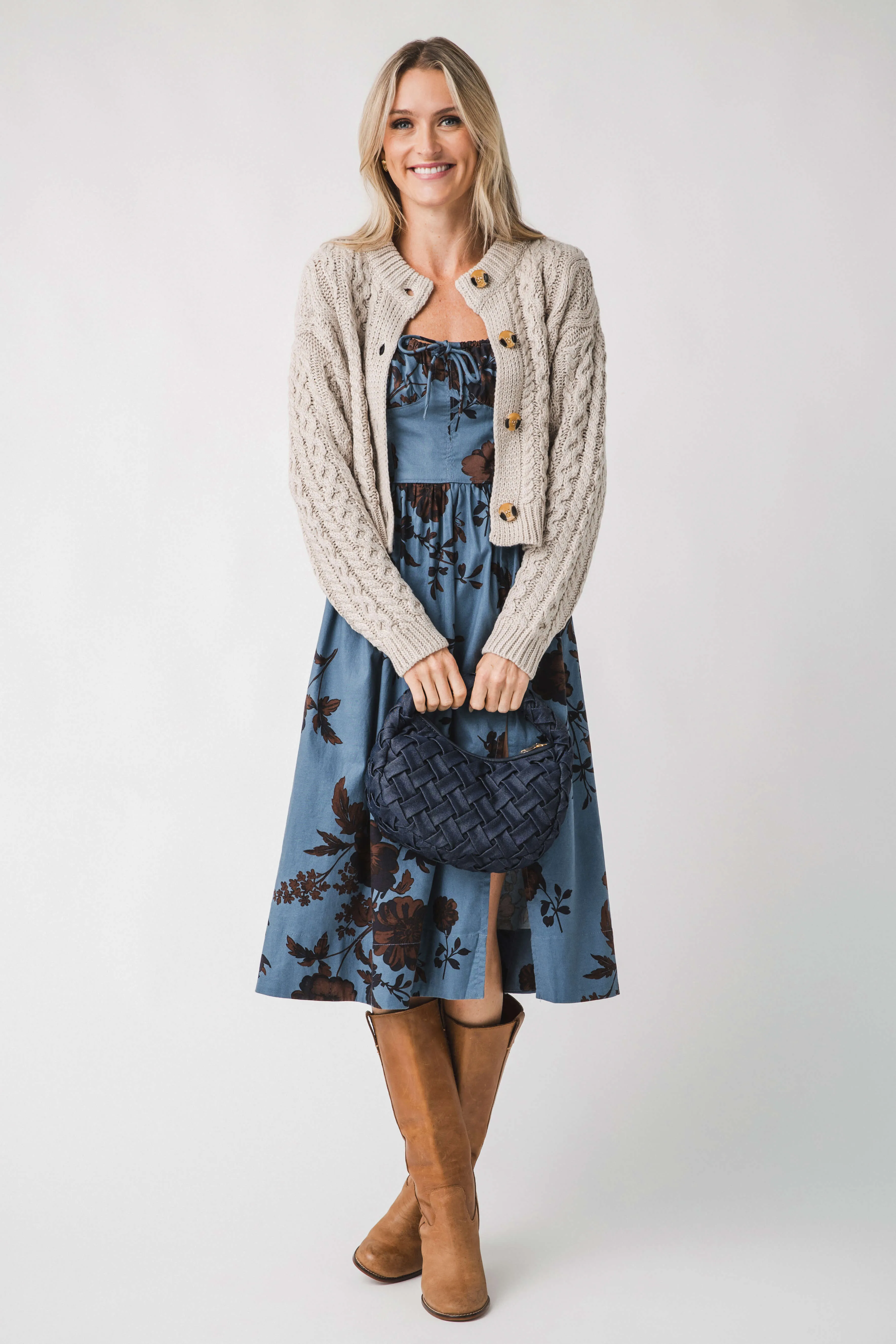 RD Style Ulrica Long Sleeve Crewneck Cardigan