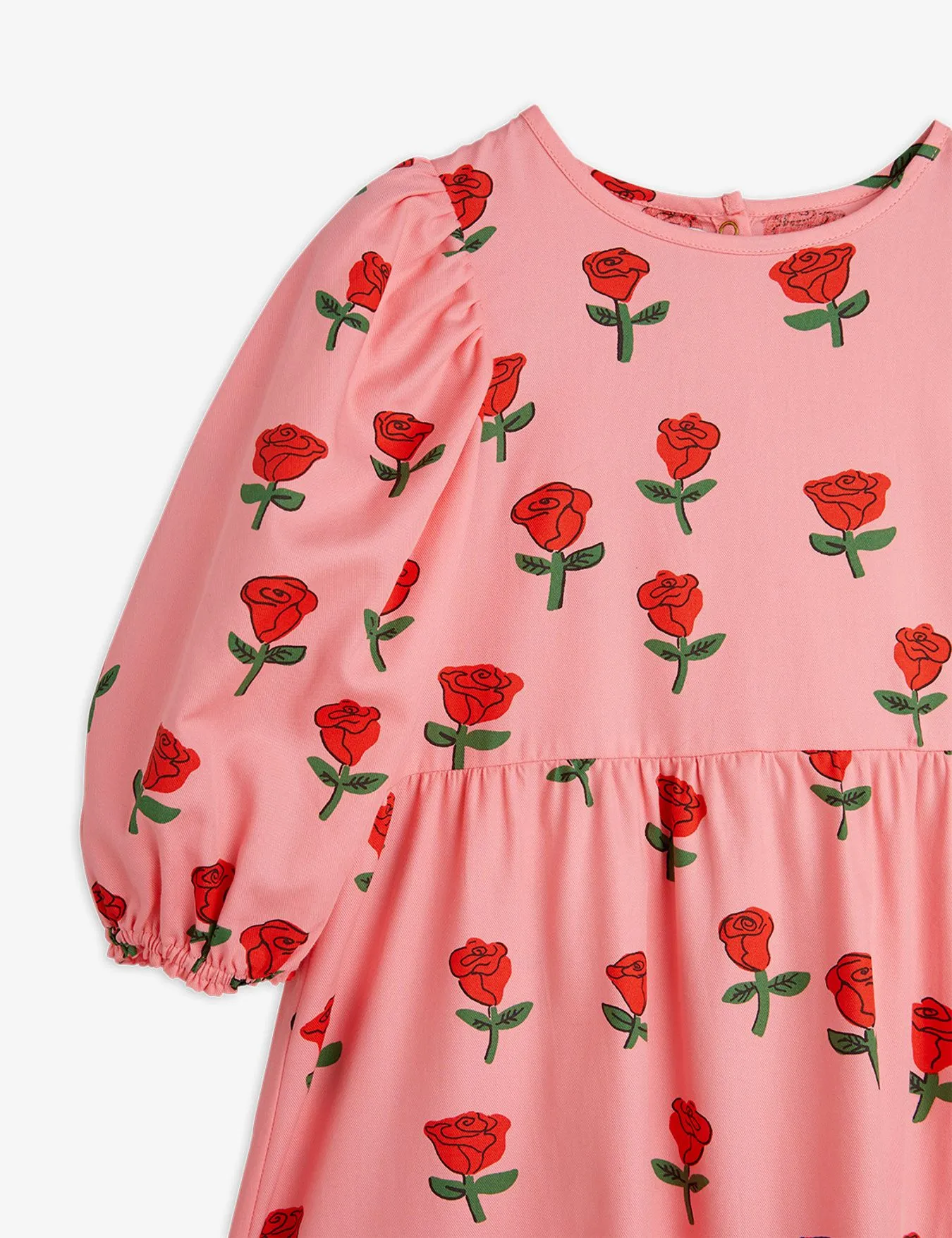 Roses Woven Puff Sleeve Dress
