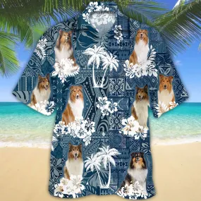 Rough Collie Hawaiian Shirt, Hawaiian shirt vintage Floral Dog, Men's Hawaiian shirt, Women's Hawaiian shirt