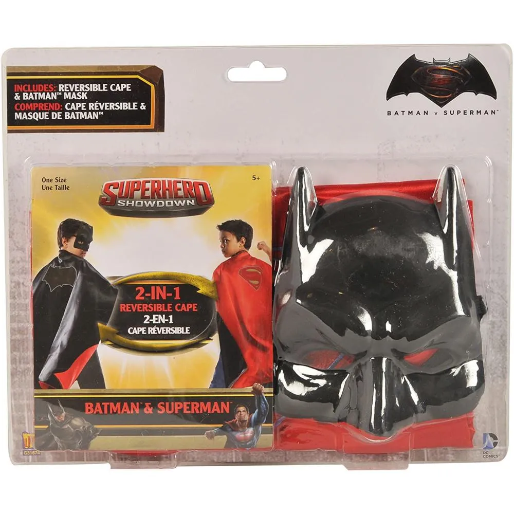 Rubies Child's Batman/Superman Reversible Cape & Mask