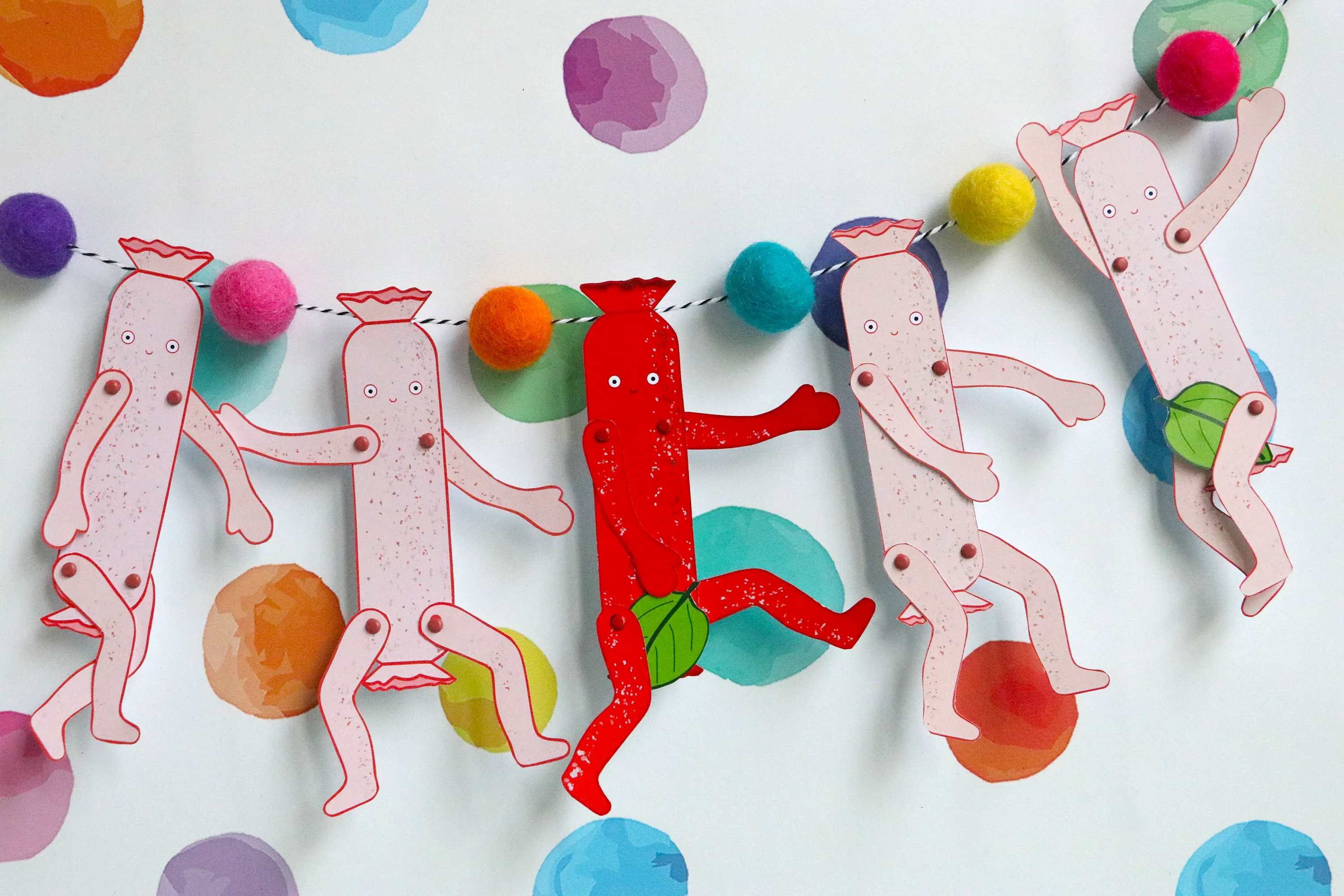 Sausage Man sewing pattern and printables.