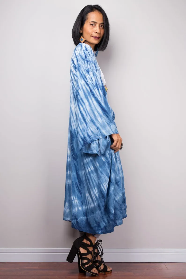 Shibori tie dye robe