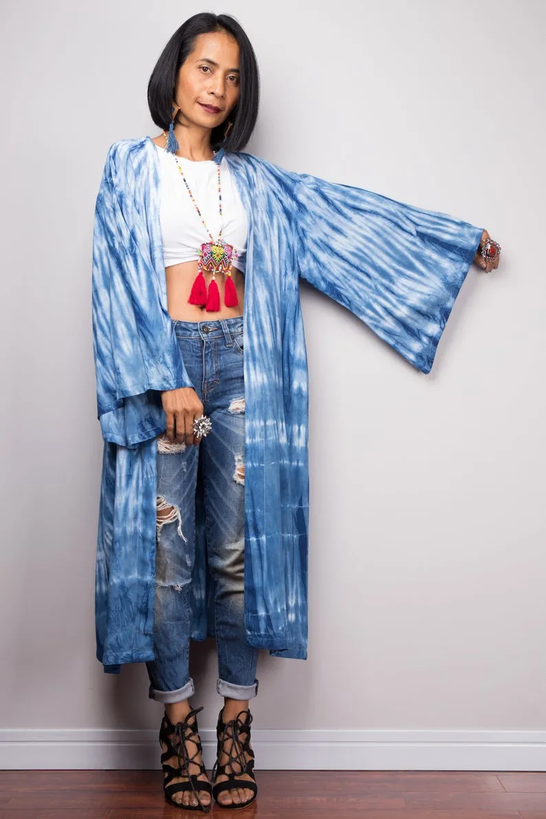 Shibori tie dye robe