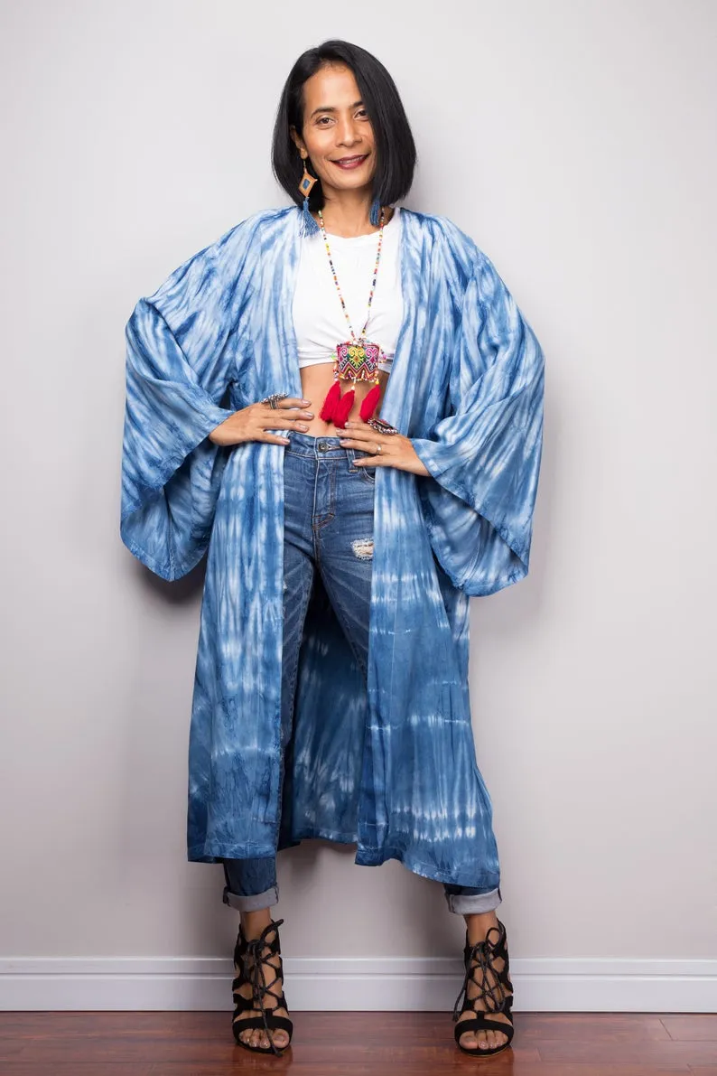 Shibori tie dye robe