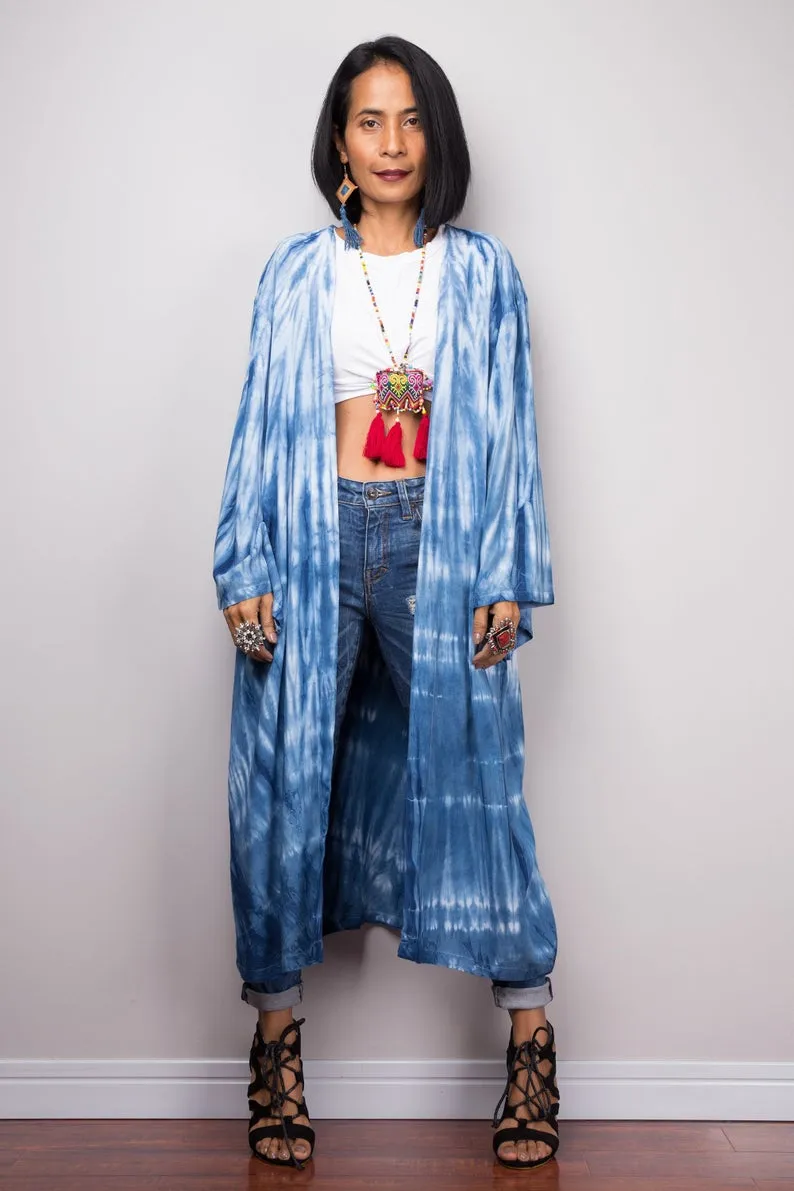 Shibori tie dye robe