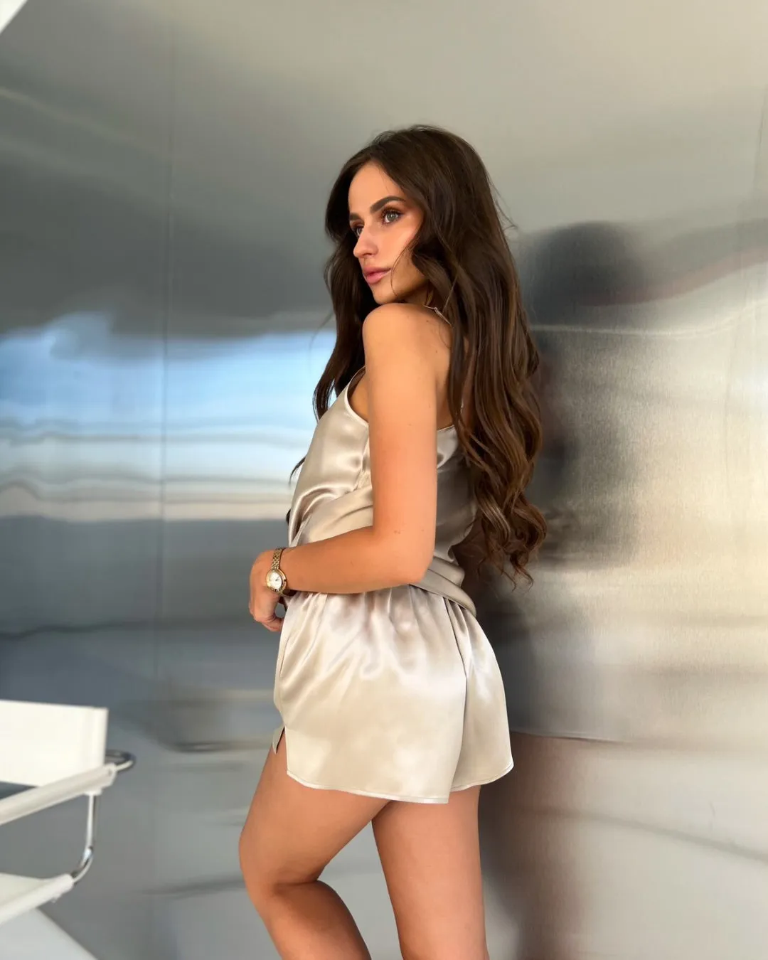 Silk Pajama Set with Shorts
