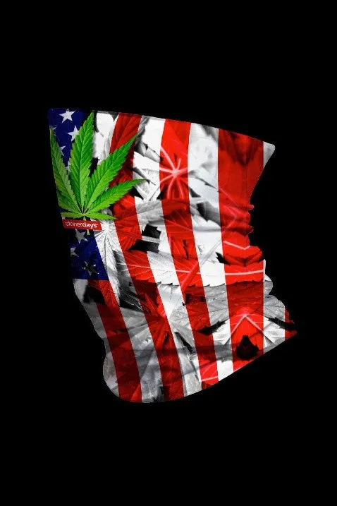 StonerDays USA Flag With Leaf Neck Gaiter