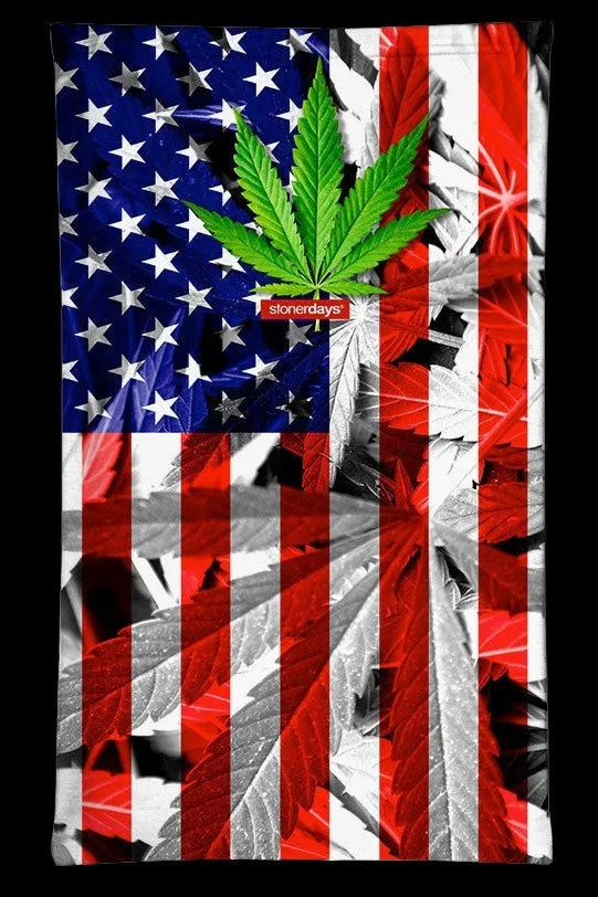 StonerDays USA Flag With Leaf Neck Gaiter