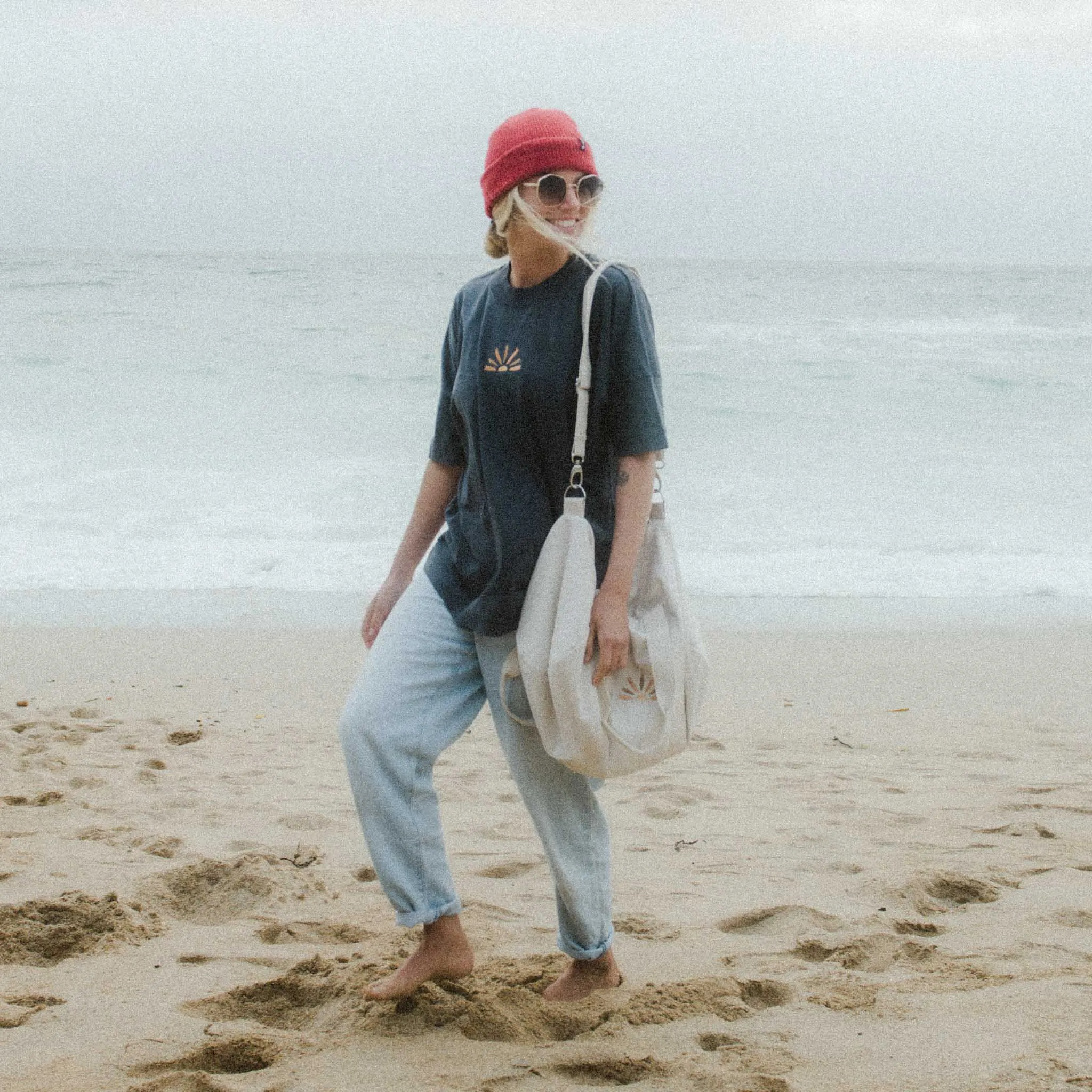 Surfer Sunrise Oversized Unisex T-Shirt