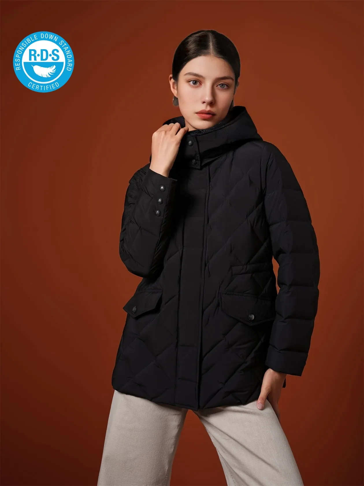 TANBOER Women's Fashion Hooded Versatile Jacket Goose Down