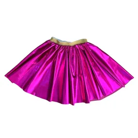The elastic pink metallic spinning skirt