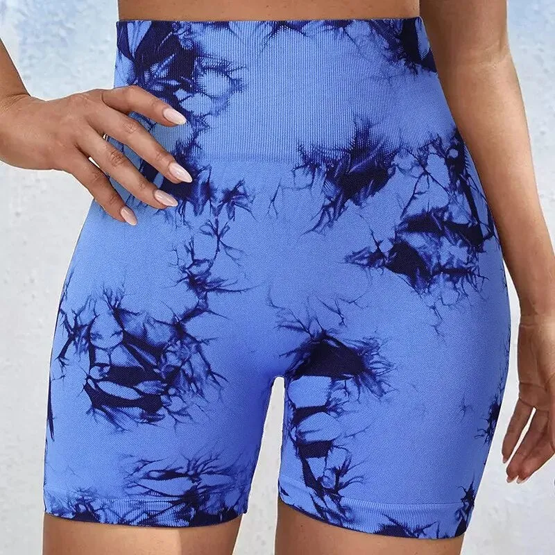 Tie dye Seamless Fitness Shorts Women