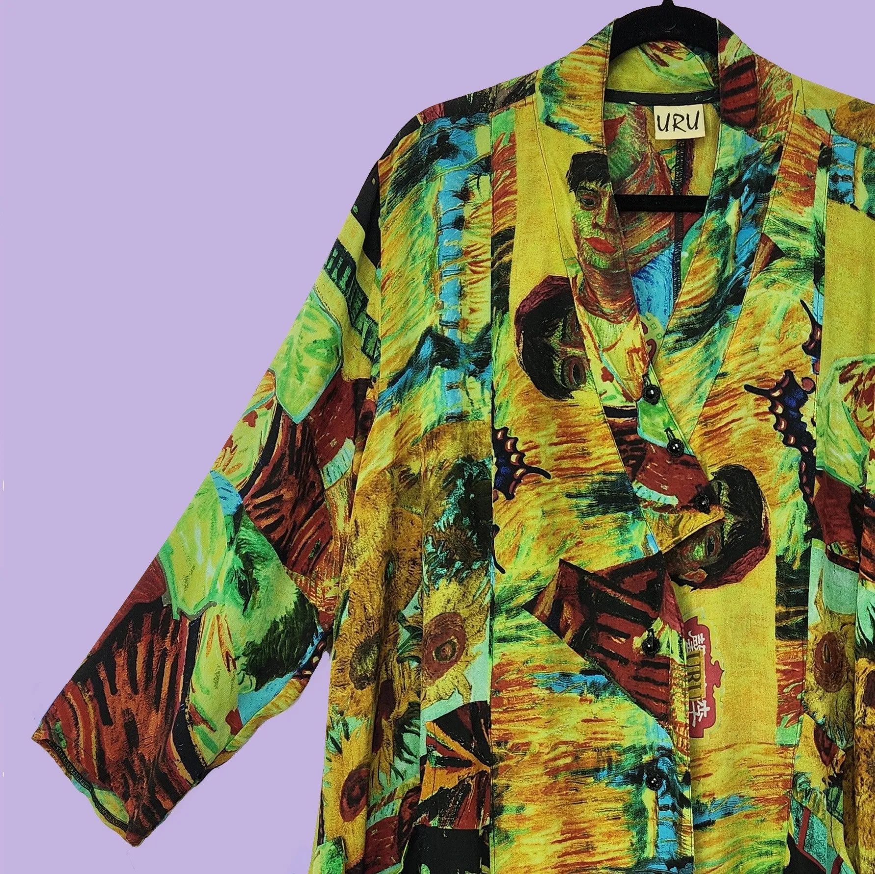 Travel Jacket in URU Cyan Printed Silk
