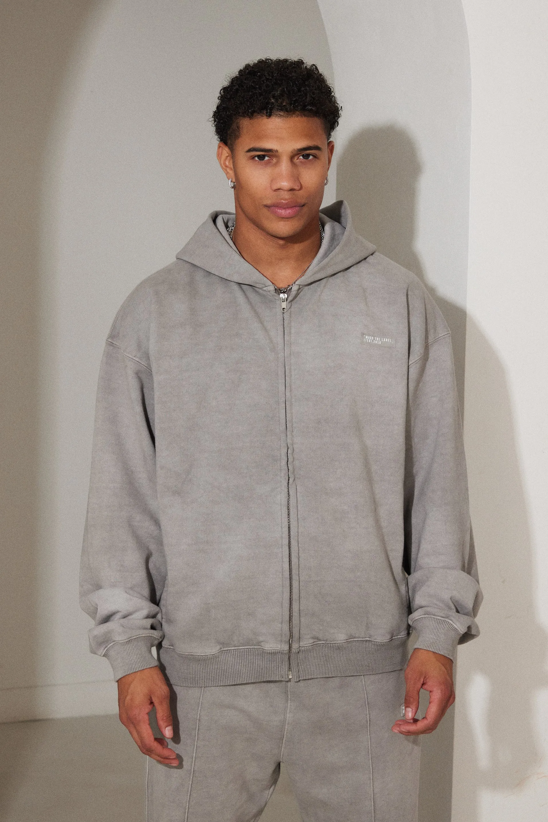 Unisex Zip Jacket - Grey Wash